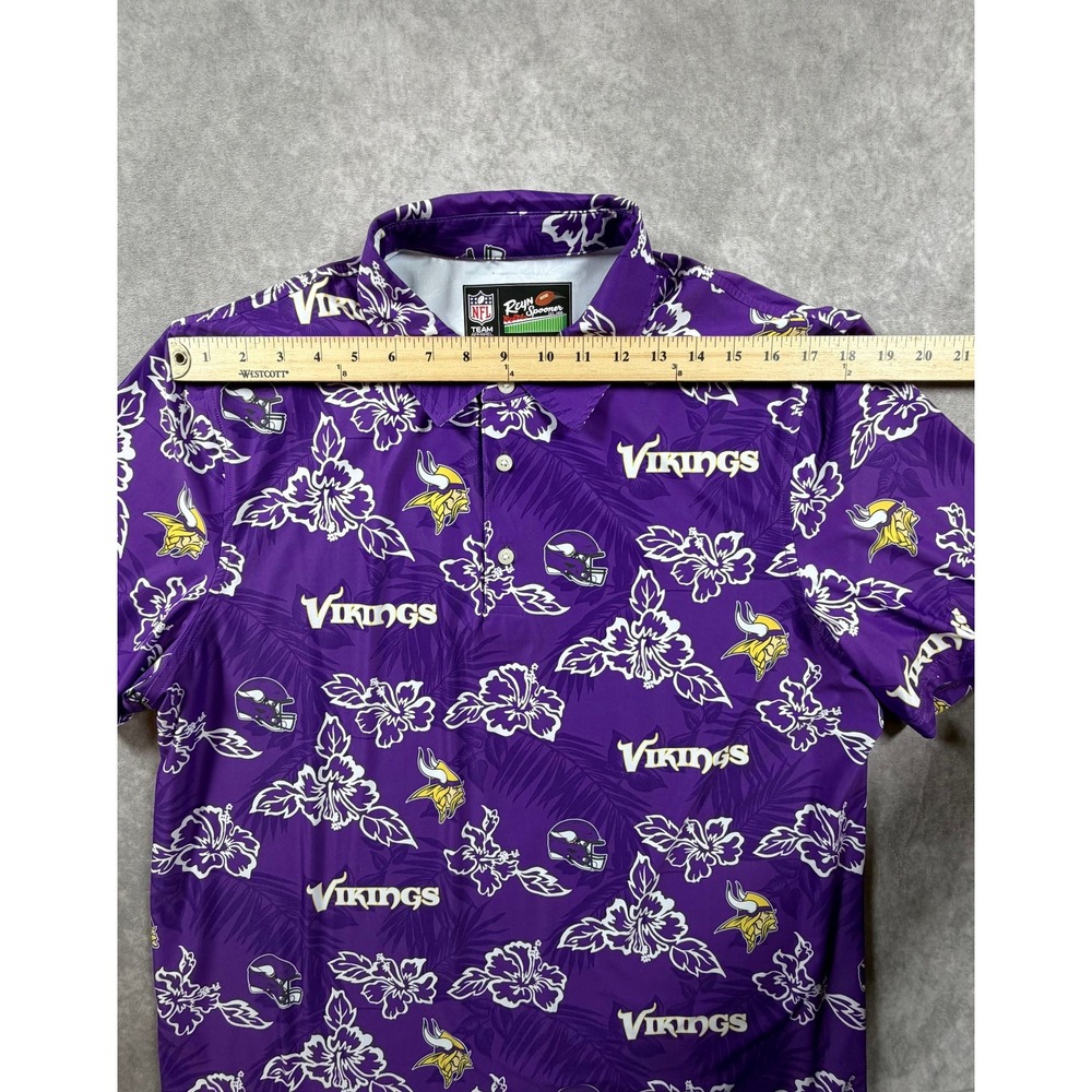 Reyn Spooner Minnesota Vikings Mens Large Polo Shirt Purple Pua Performance NFL - Picture 7 of 9